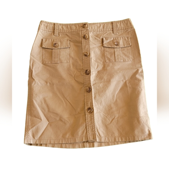 Ann Taylor Dresses & Skirts - ANN TAYLOR Khaki Button Down Midi Skirt